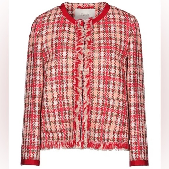 Seventy Sergio Tegon Pink Red Tweed Blazer - Picture 1 of 14